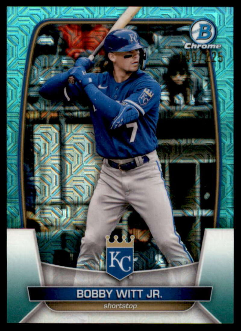 Bobby Witt Jr. Card 2023 Bowman Chrome Mega Box Aqua Refractors #57  Image 1