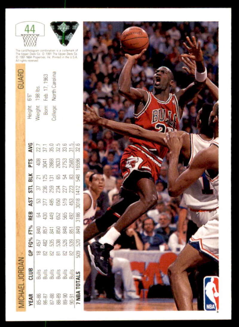 Michael Jordan Card 1991-92 Upper Deck #44  Image 2