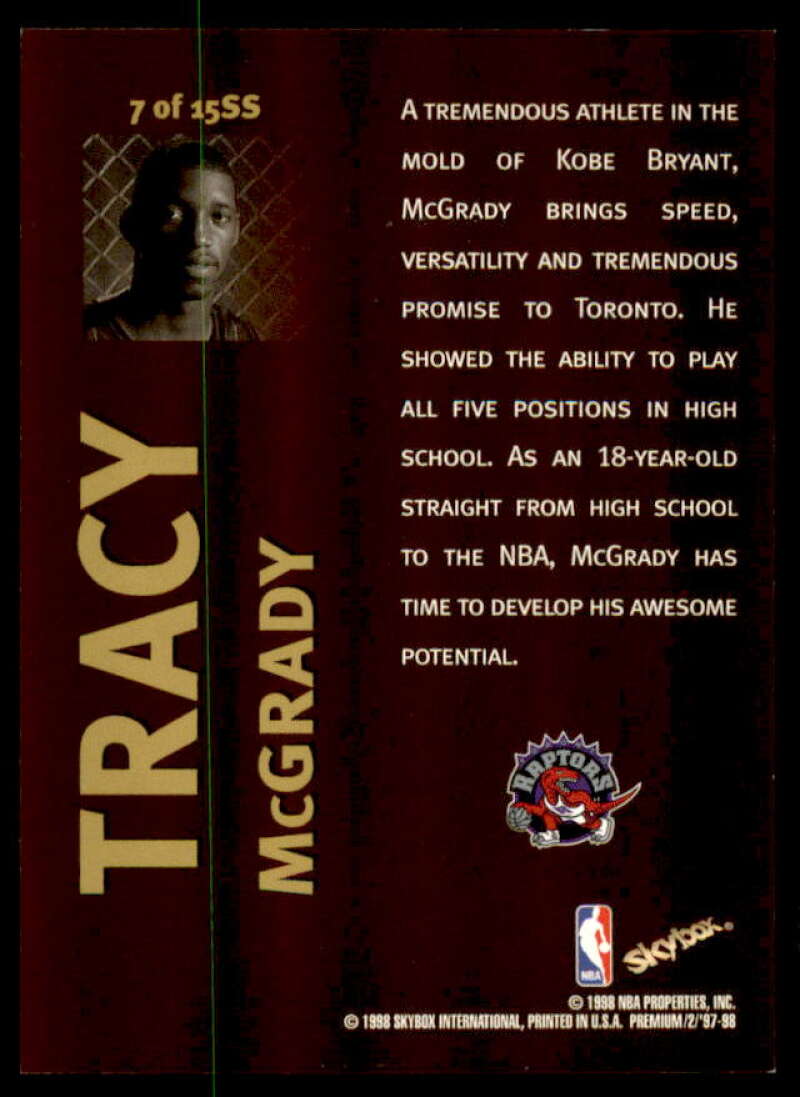 Tracy McGrady Rookie Card 1997-98 SkyBox Premium Star Search #SS7  Image 2