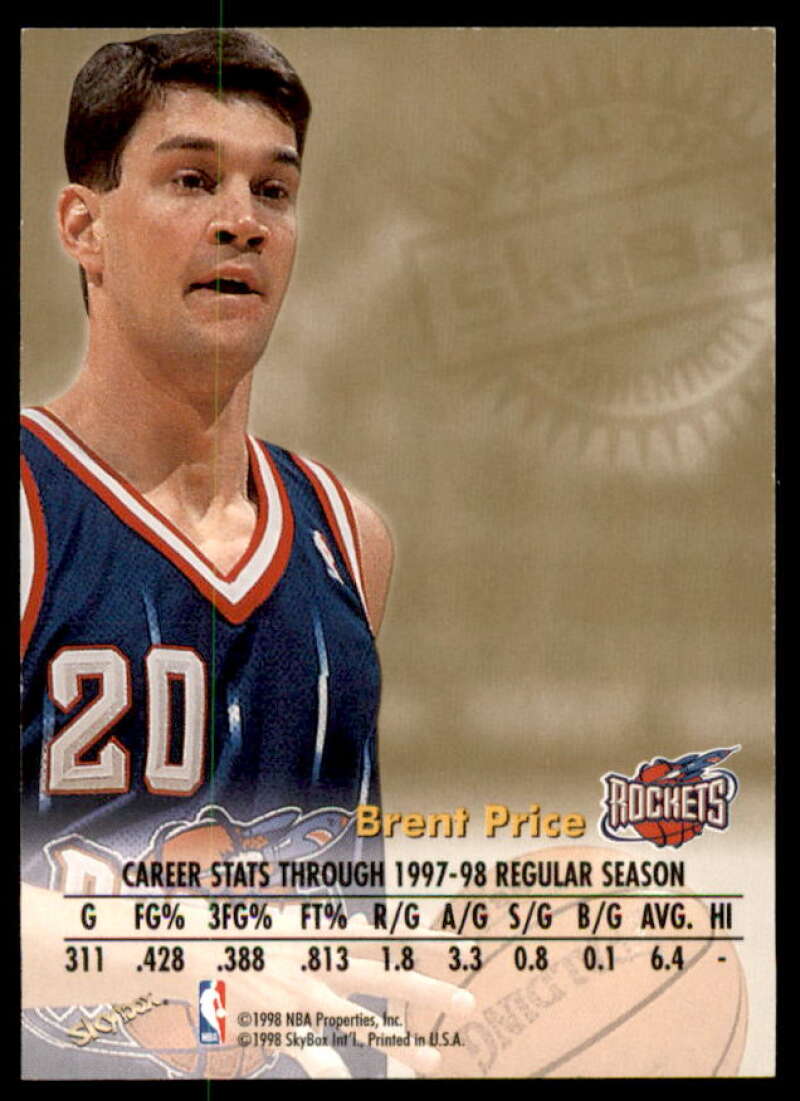 Brent Price Card 1998-99 SkyBox Premium Autographics #99  Image 2