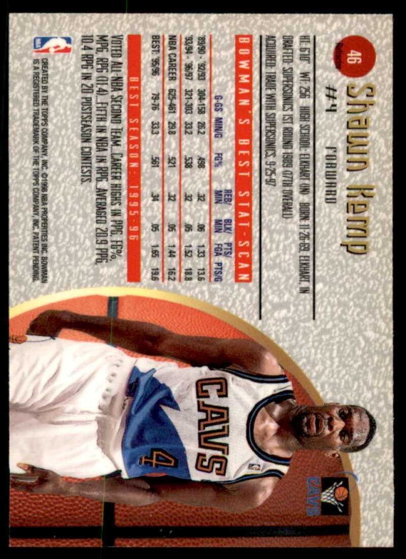 Shawn Kemp Card 1997-98 Bowman's Best Refractors #46  Image 2