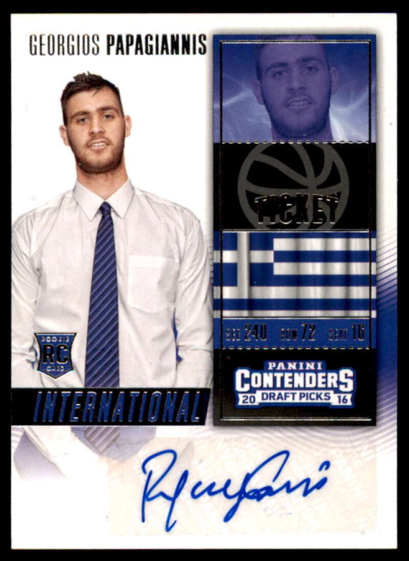 Georgios Papagiannis AU Card 2016-17 Panini Contenders Draft Picks #192  Image 1