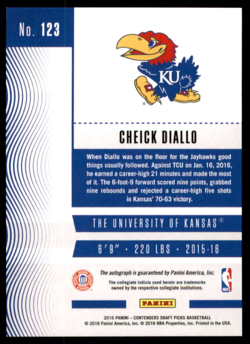 Cheick Diallo AU/Ball over head 2016-17 Panini Contenders Draft Picks #123A  Image 2