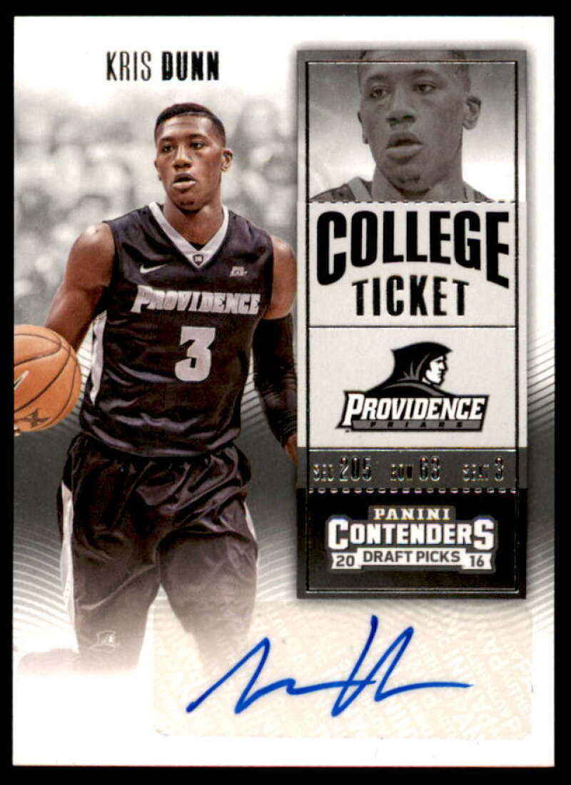 Kris Dunn AU/Gray jersey Card 2016-17 Panini Contenders Draft Picks #106A  Image 1