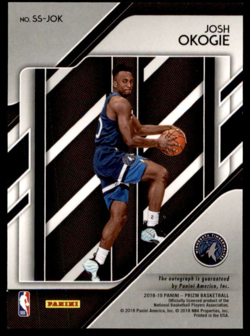 Josh Okogie Rookie Card 2018-19 Panini Prizm Sensational Signatures #80  Image 2