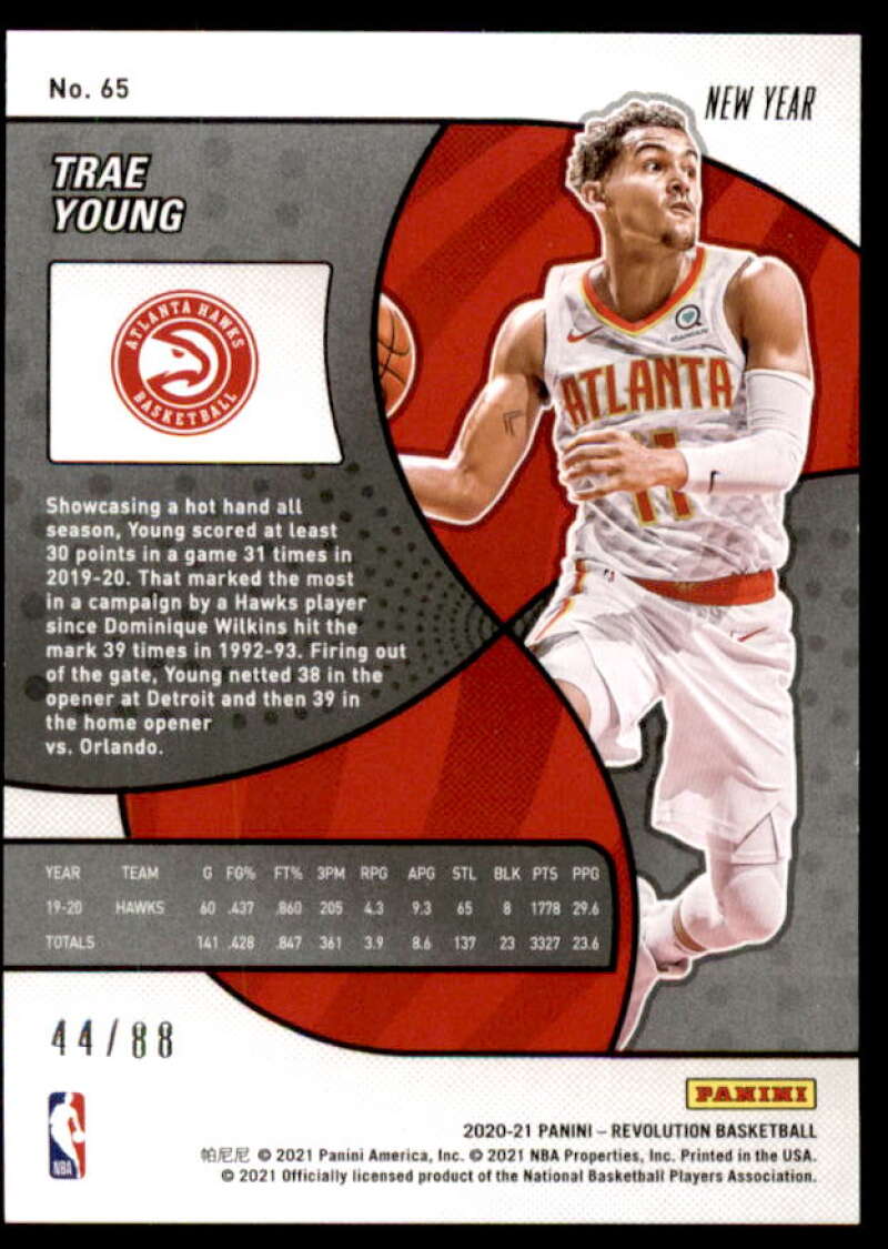 Trae Young Card 2020-21 Panini Revolution Chinese New Year Emerald #65  Image 2