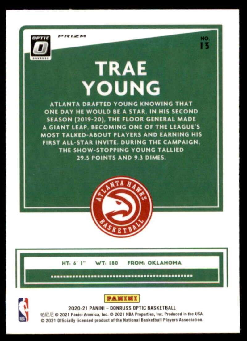 Trae Young Card 2020-21 Donruss Optic All Stars Holo #13  Image 2