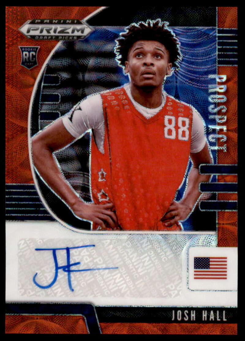 Josh Hall RC 2020-21 Panini Prizm Draft Picks Prospect Autographs Choice Red #22  Image 1