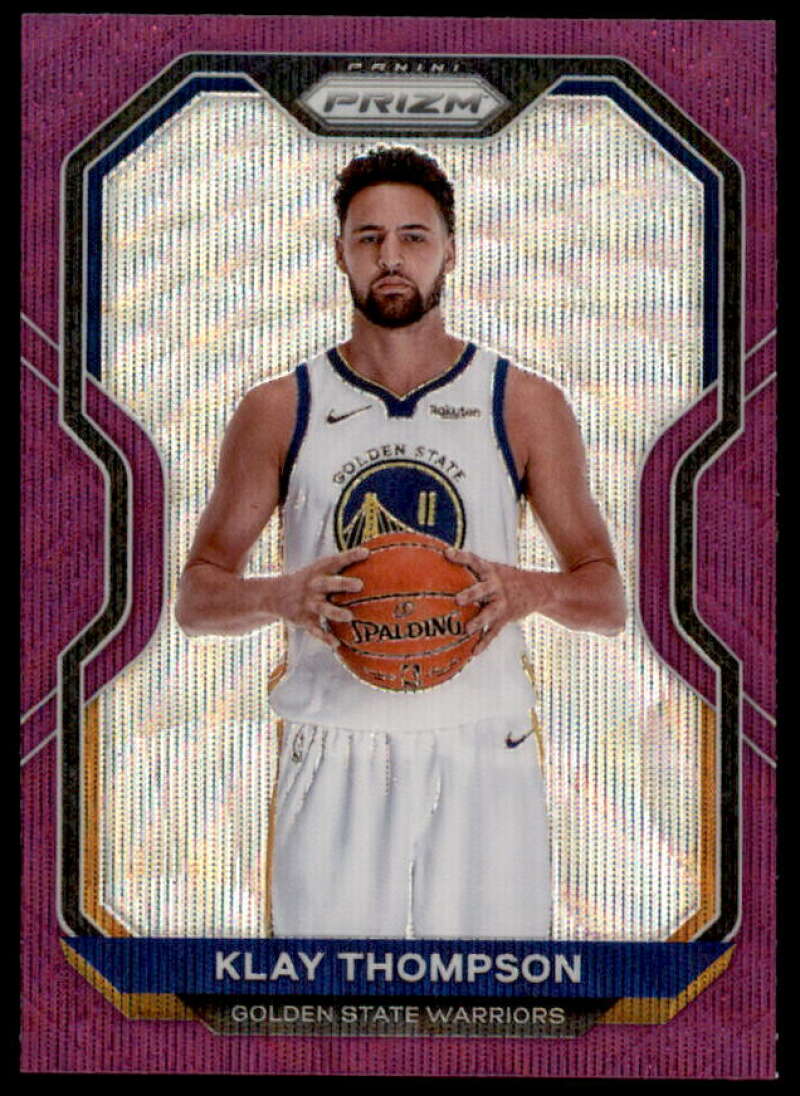 Klay Thompson Card 2020-21 Panini Prizm Prizms Purple Wave #87  Image 1