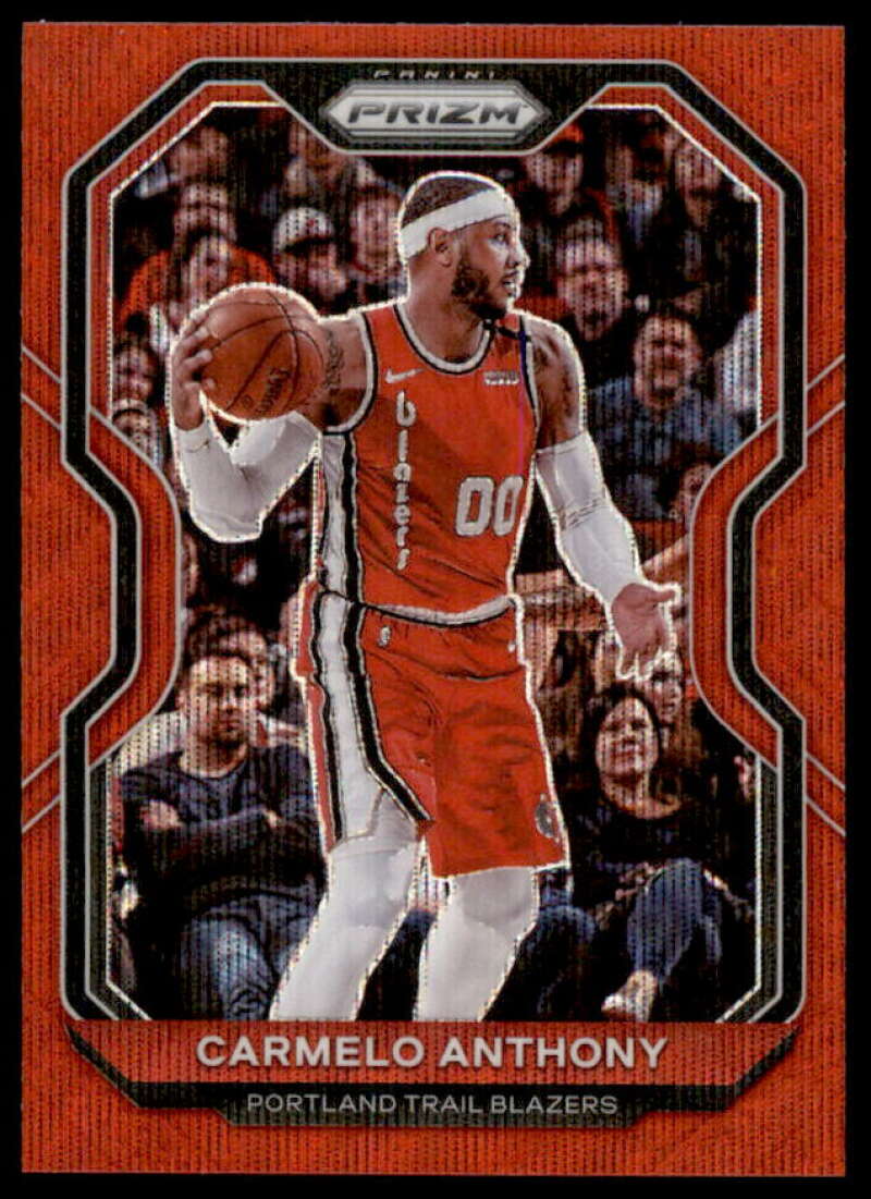 Carmelo Anthony Card 2020-21 Panini Prizm Prizms Ruby Wave #154  Image 1