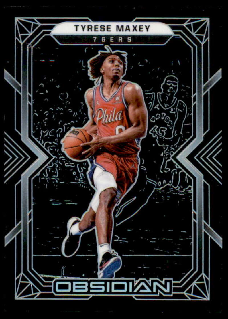 Tyrese Maxey Card 2021-22 Panini Obsidian Electric Etch Asia #55  Image 1