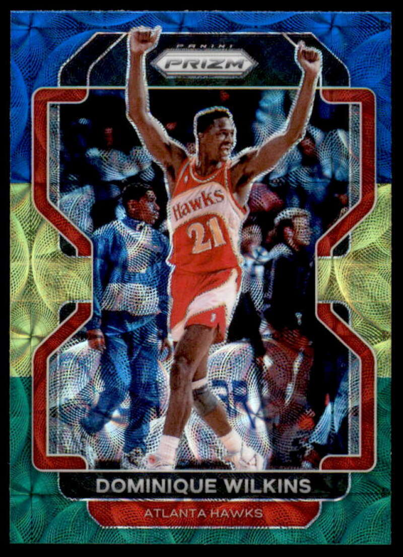 Dominique Wilkins 2021-22 Panini Prizm Prizms Choice Blue Yellow and Green #252  Image 1