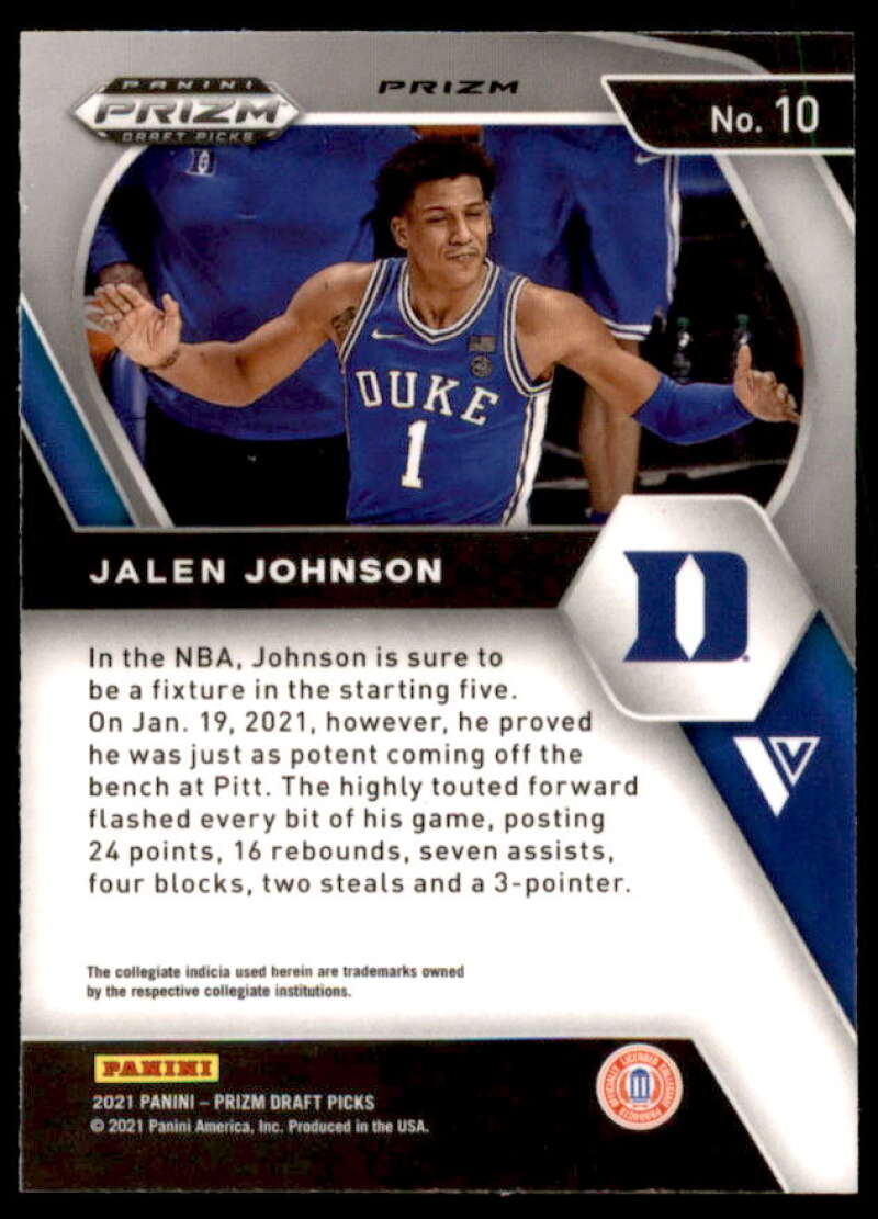 Jalen Johnson 2021 Panini Prizm Draft Picks Variations Prizms Blue Circles #10  Image 2