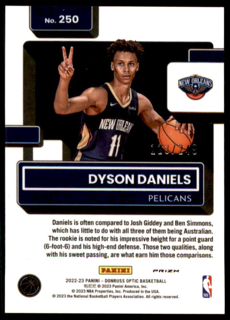 Dyson Daniels RR Rookie Card 2022-23 Donruss Optic Premium Box Set #250  Image 2