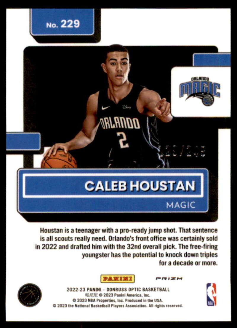 Caleb Houstan RR Rookie Card 2022-23 Donruss Optic Premium Box Set #229  Image 2