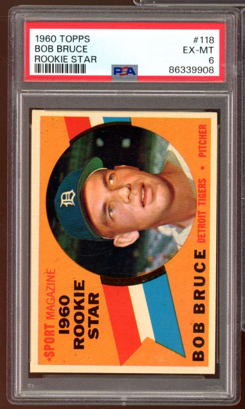 Bob Bruce Rookie Card 1960 Topps #118 PSA 6 Image 1