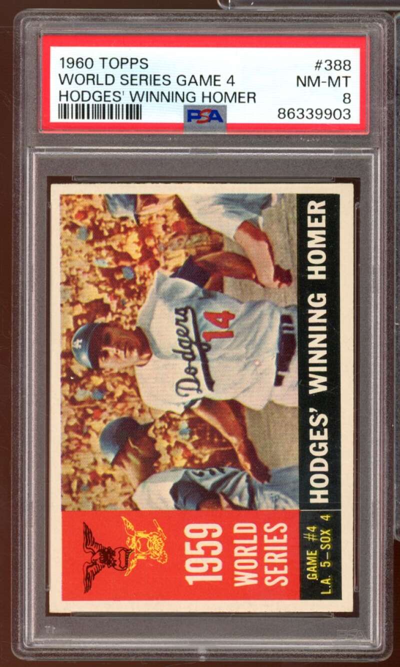 Gil Hodges Card 1960 Topps World Series Game #388 PSA 8 Image 1