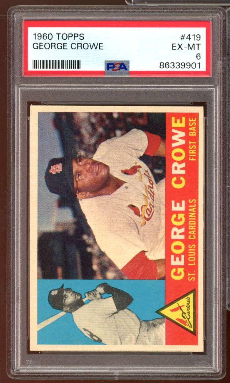 George Crow Card 1960 Topps #419 PSA 6 Image 1