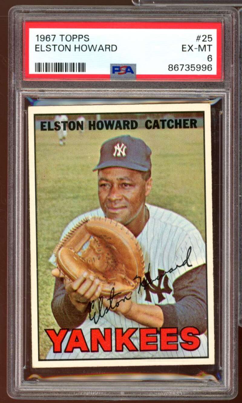 Elston Howard Card 1967 Topps #25 PSA 6 Image 1