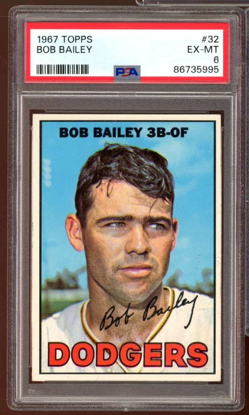 Bob Bailey Card 1967 Topps #32 PSA 6 Image 1