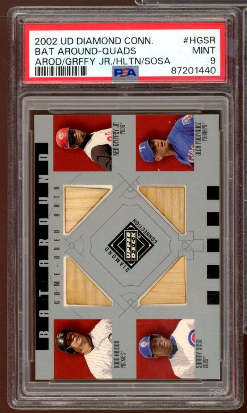 Arod/Sosa/Helton/Ken Griffey Jr 2002 UD Diamond Bat Around Quads #hgsr PSA 9 Image 1