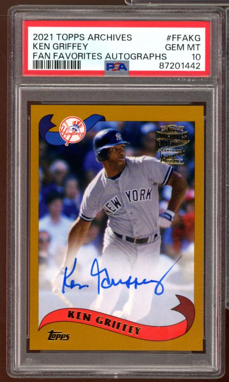 Ken Griffey 2021 Topps Archives Fan Favorites Autographs (pop 3) #ffakg PSA 10 Image 1