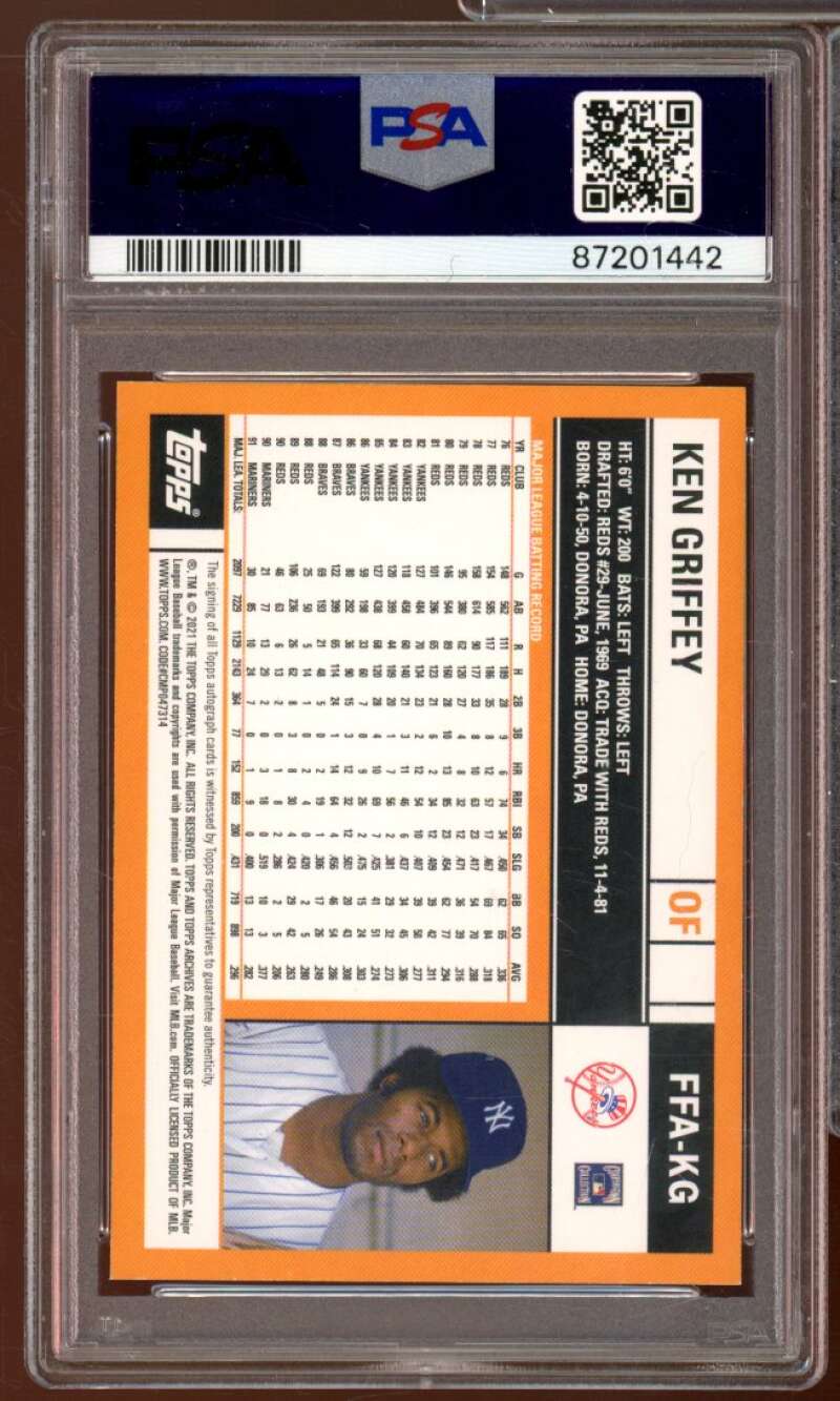 Ken Griffey 2021 Topps Archives Fan Favorites Autographs (pop 3) #ffakg PSA 10 Image 2