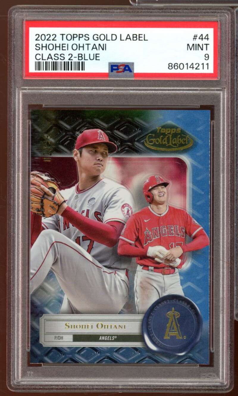 Shohei Ohtani Card 2022 Topps Gold Label Class 2 Blue (pop 3) #44 PSA 9 Image 1