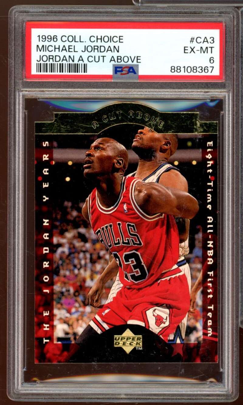 Michael Jordan Card 1996-97 Collector's Choice Jordan A Cut Above #CA3 PSA 6 Image 1