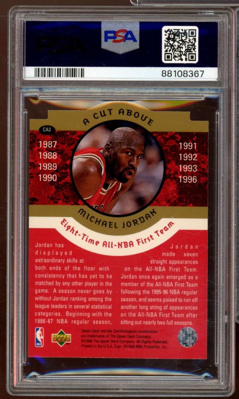 Michael Jordan Card 1996-97 Collector's Choice Jordan A Cut Above #CA3 PSA 6 Image 2