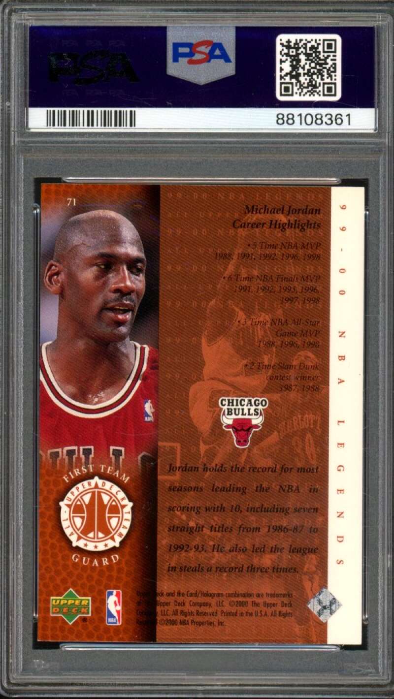 Michael Jordan Card 2000-01 UD Century Legends #71 PSA 9 Image 2