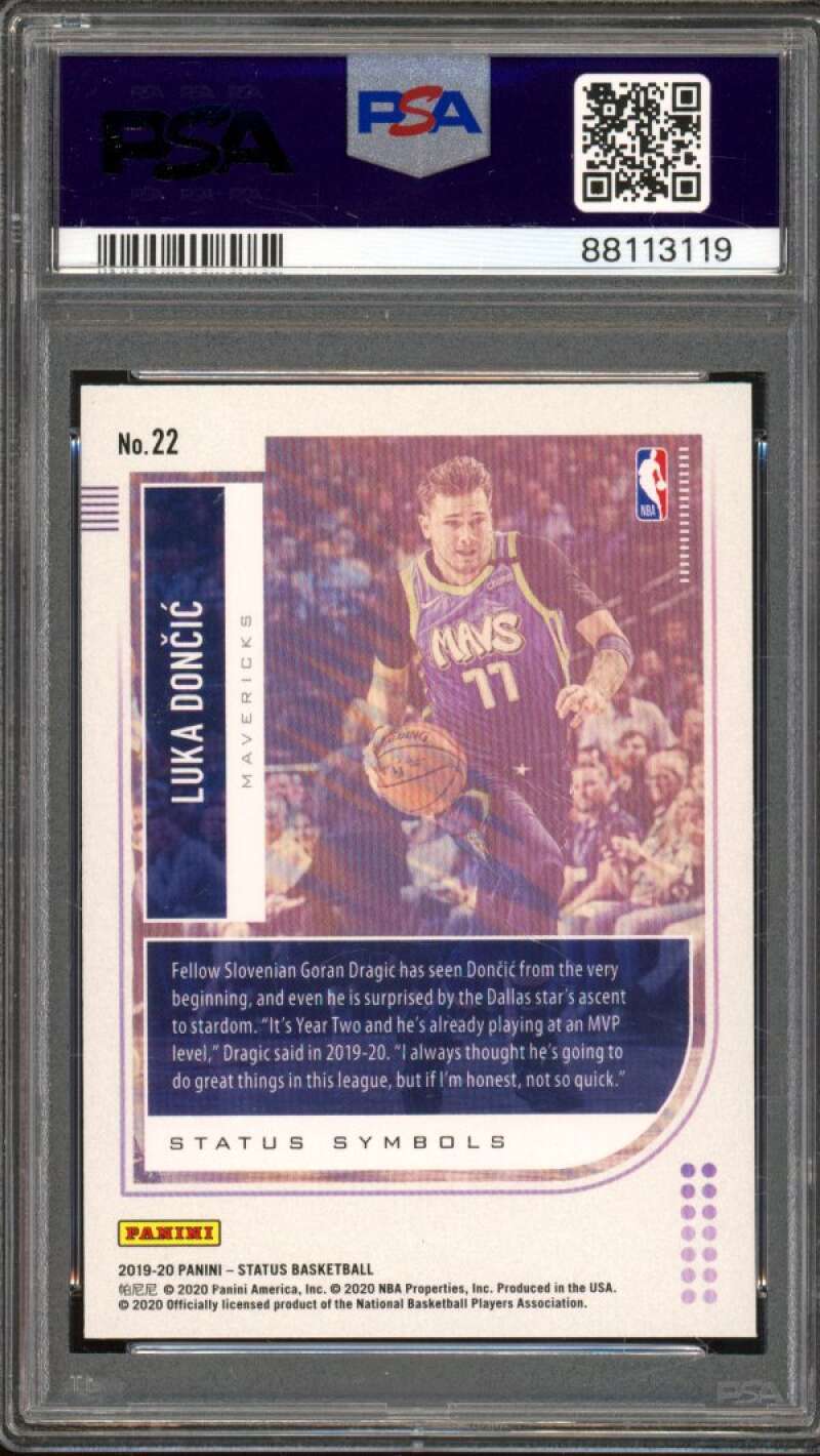 Luka Doncic Card 2019-20 Panini Status Status Symbols Red #22 PSA 10 Image 2