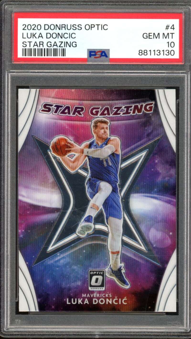 Luka Doncic Card 2020-21 Donruss Optic Star Gazing #4 PSA 10 Image 1