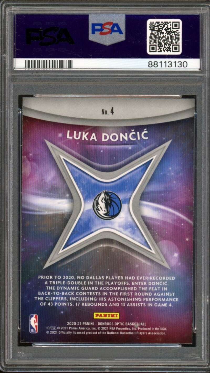 Luka Doncic Card 2020-21 Donruss Optic Star Gazing #4 PSA 10 Image 2