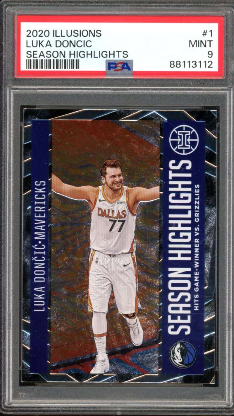 Luka Doncic Card 2020-21 Illusions Season Highlights #1 PSA 9 Image 1