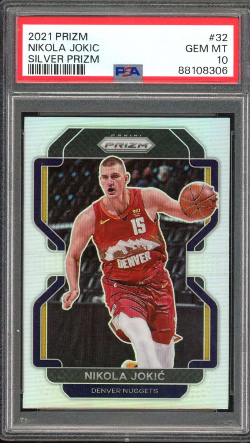 Nikola Jokic Card 2021-22 Prizm #32 PSA 10 Image 1