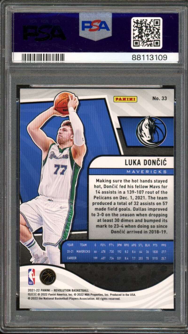 Luka Doncic Card 2021-22 Revolution #33 PSA 10 Image 2