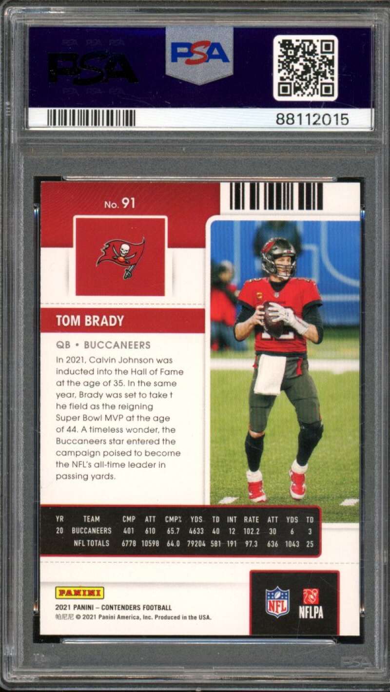 Tom Brady Card 2021 Contenders #91 PSA 9 Image 2