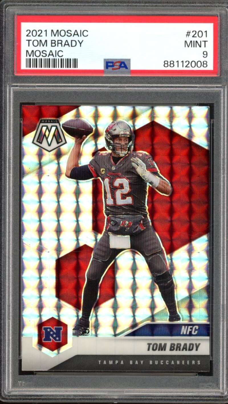 Tom Brady Card 2021 Mosaic Mosaic #201 PSA 9 Image 1