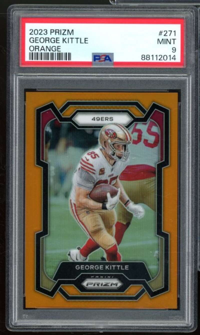 George Kittle Card 2023 Prizm Orange (pop 1) #271 PSA 9 Image 1