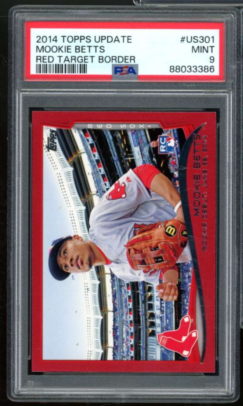 Mookie Betts Rookie Card 2014 Topps Update Target Red #US-301 PSA 9 Image 1