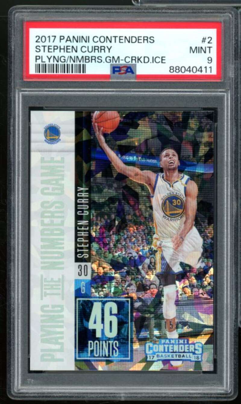 Stephen Curry 2017-18 Panini Contenders Num Game Cracked Ice (pop 1) #2 PSA 9 Image 1