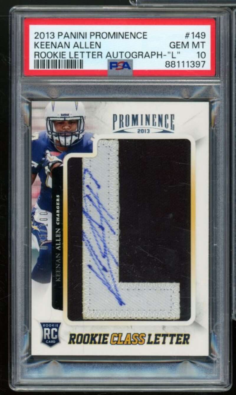 Keenan Allen Rookie 2013 Panini Prominence Rookie Letter Autograph #149 PSA 10 Image 1