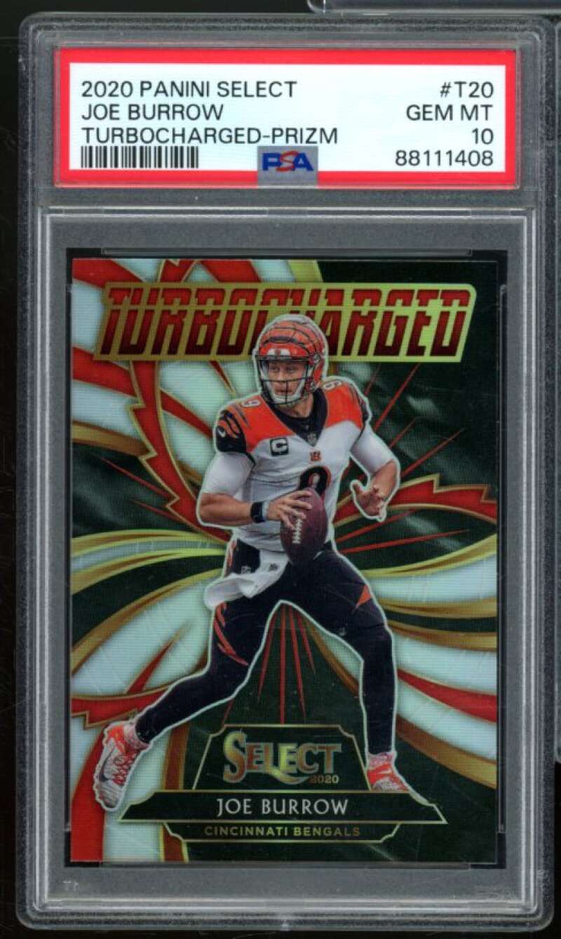 Joe Burrow Rookie Card 2020 Panini Select Turbocharged Prizm #T20 PSA 10 Image 1