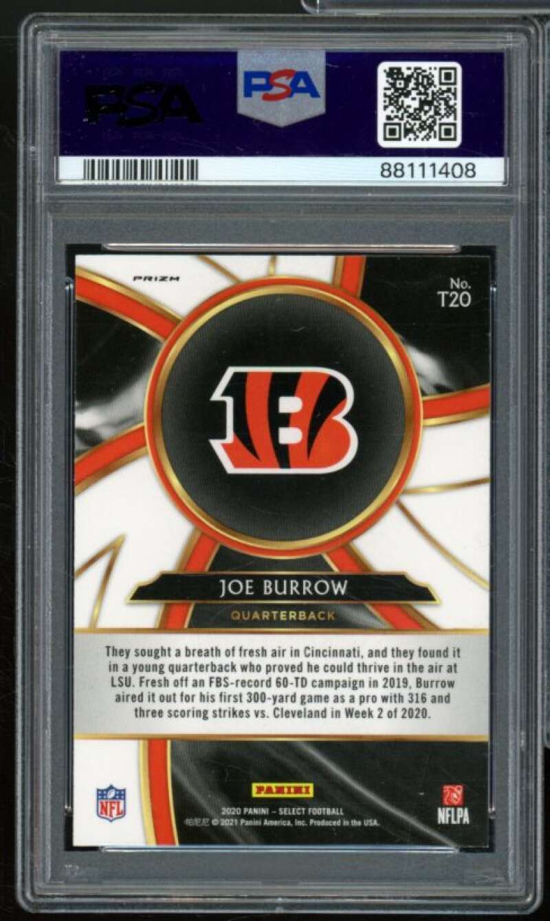 Joe Burrow Rookie Card 2020 Panini Select Turbocharged Prizm #T20 PSA 10 Image 2