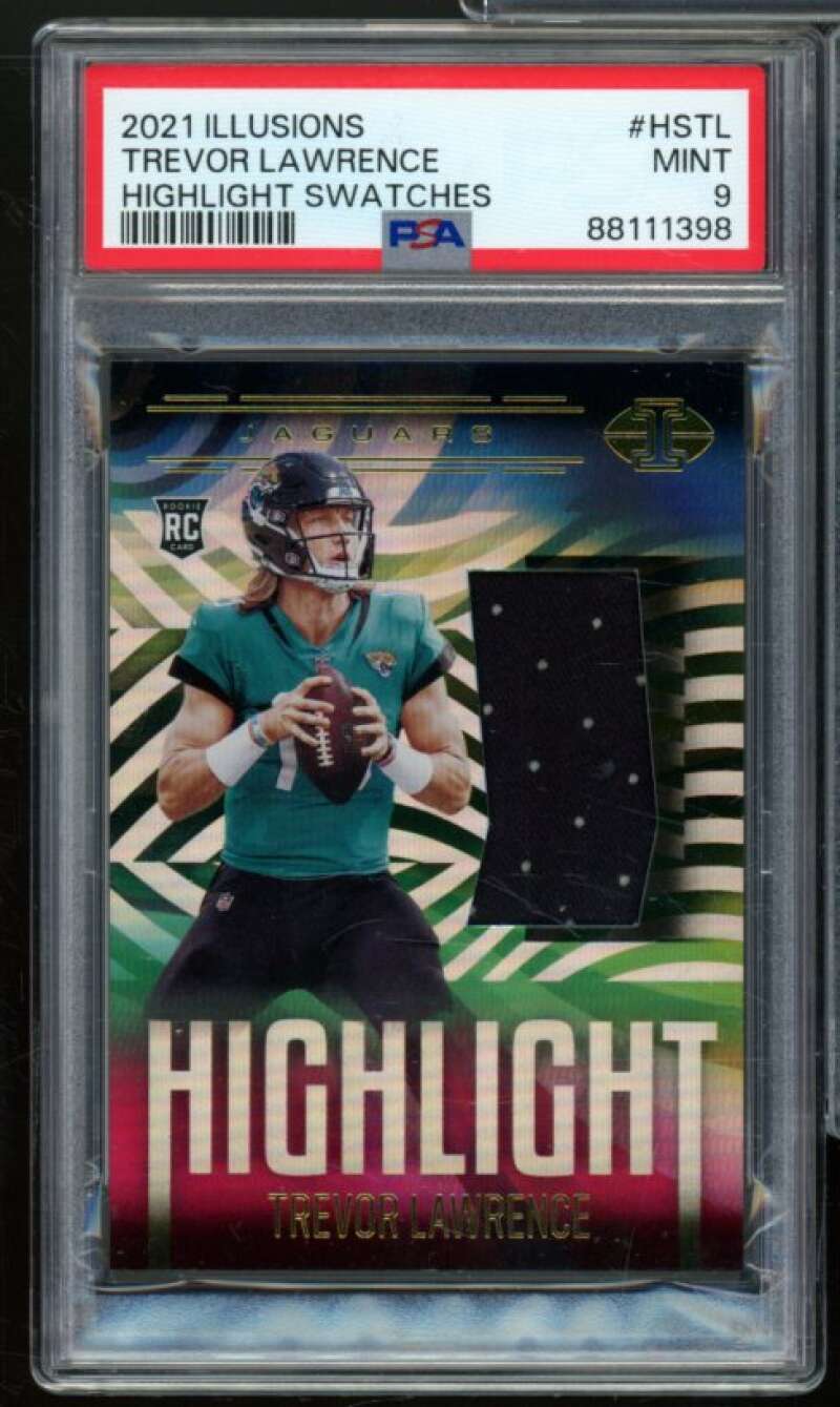 Trevor Lawrence Rookie Card 2021 Illusions Highlight Swatches #HSTL PSA 9 Image 1