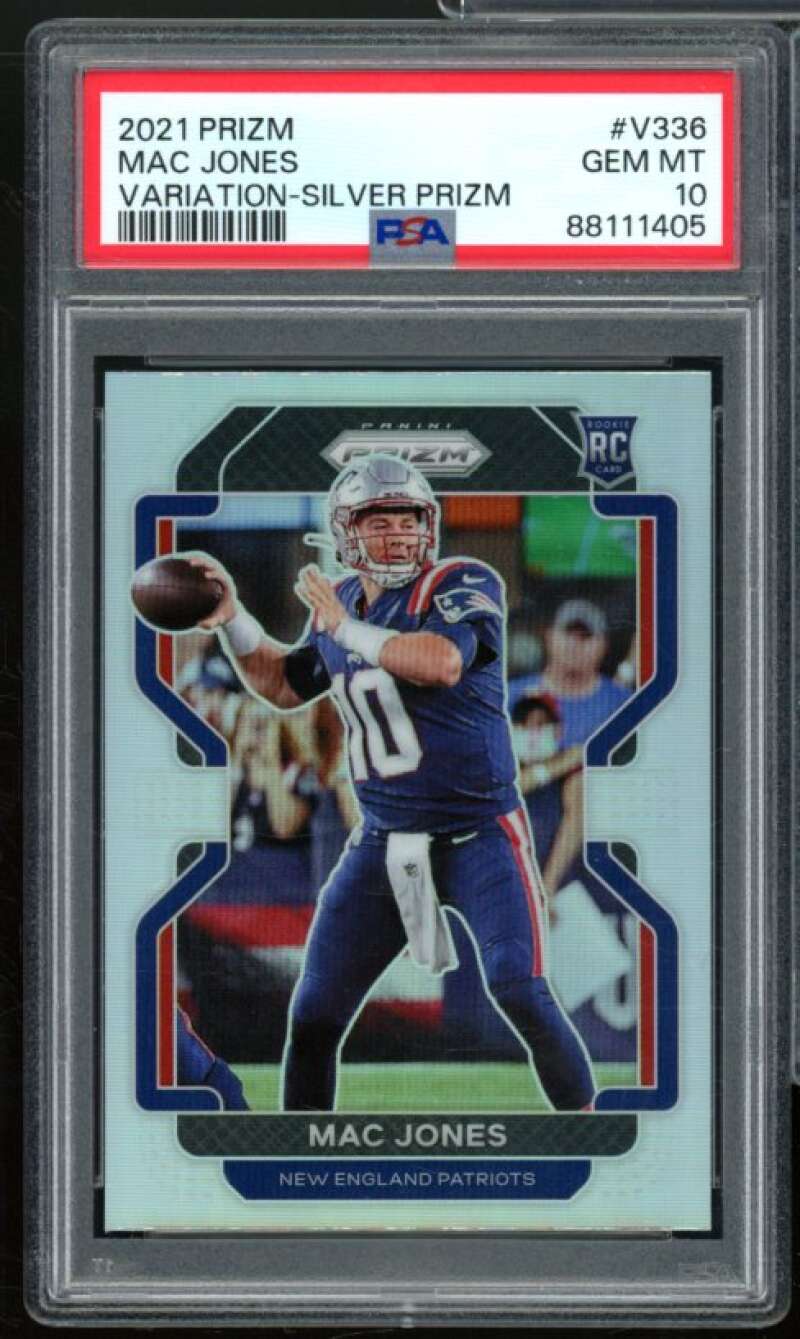 Mac Jones Rookie Card 2021 Prizm Variation Silver Prizm #V336 PSA 10 Image 1