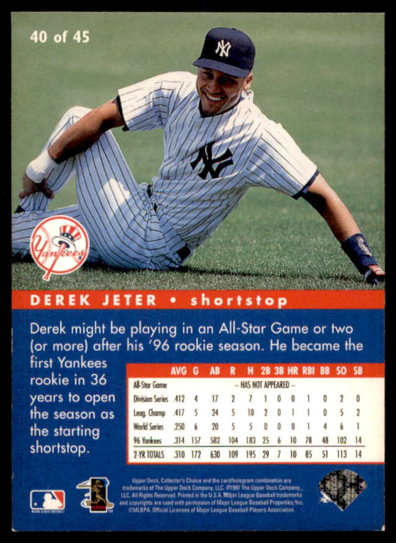 Derek Jeter Card 1997 Collector's Choice All-Star Connection #40  Image 2