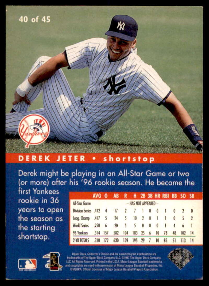Derek Jeter Card 1997 Collector's Choice All-Star Connection #40  Image 2