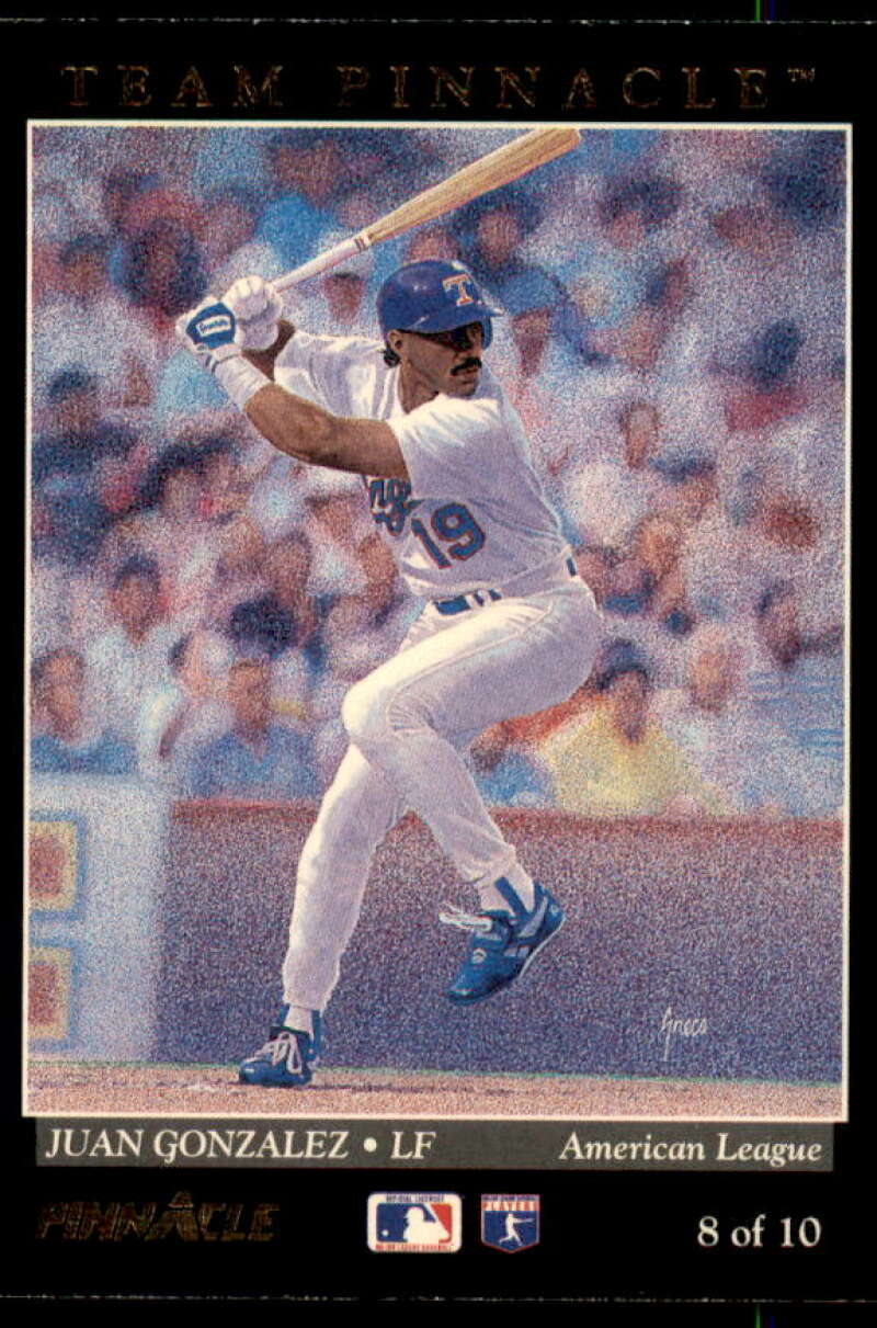 Juan Gonzalez/Barry Bonds Card 1993 Pinnacle Team Pinnacle #8  Image 1